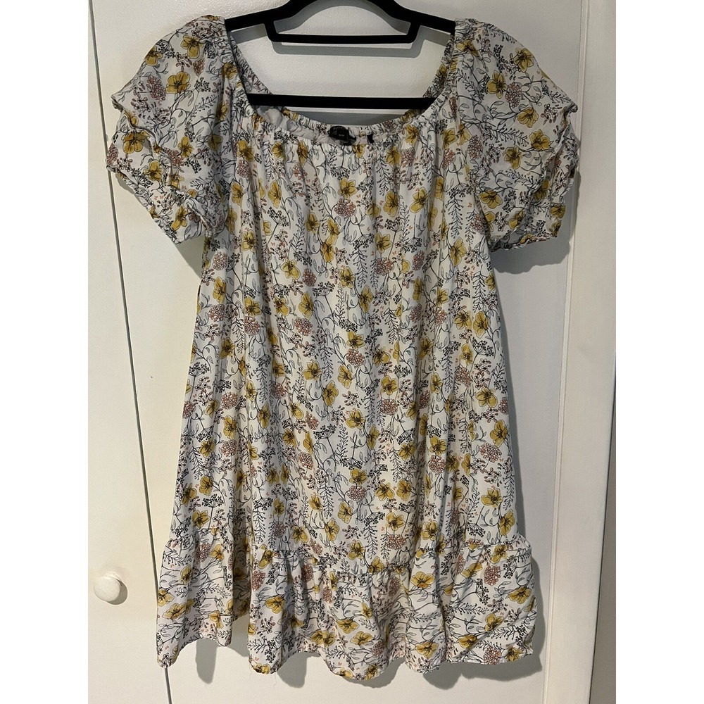 Buffalo David Bitton Floral M Adriella Lined Dress Soft Spring Summer‎ Yellow